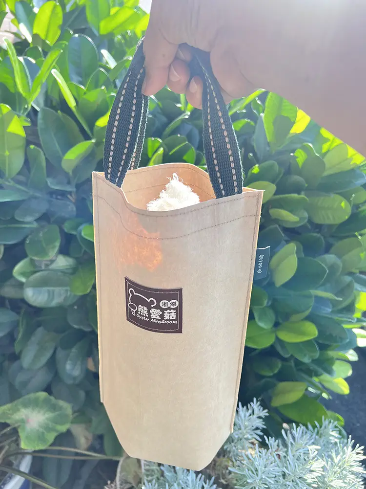 Chia Huang Circular Creative Kraft Paper Tote | Dark Handle Style